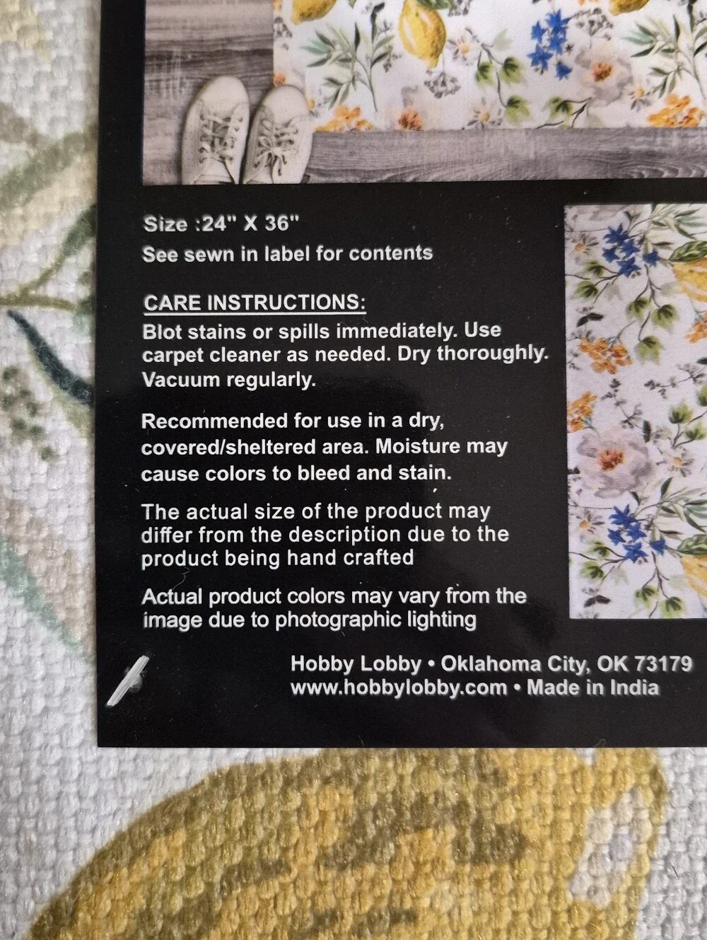 Printed Lemon Scatter Rug 24